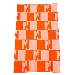 Baublebar Throw Blanket Opposites Attract N Letter Pink Orange Monogram Initial